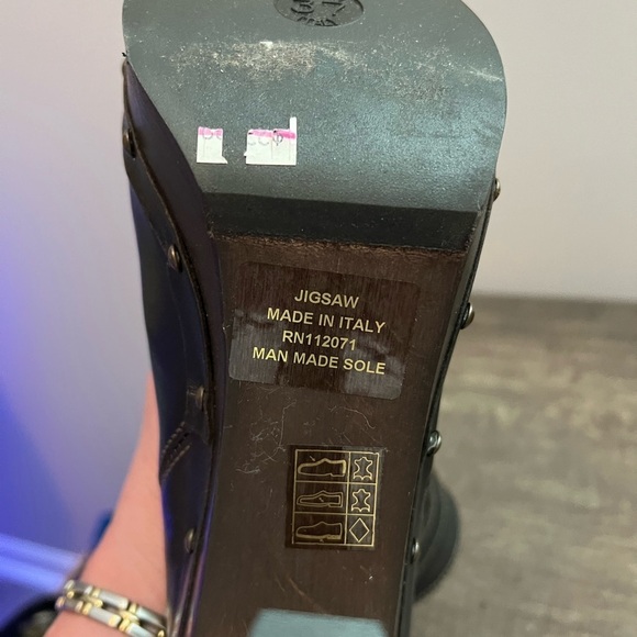 Fabulous Jigsaw Brown leather Heeled Boots with Studded Detail size 37 - Picture 8 of 10